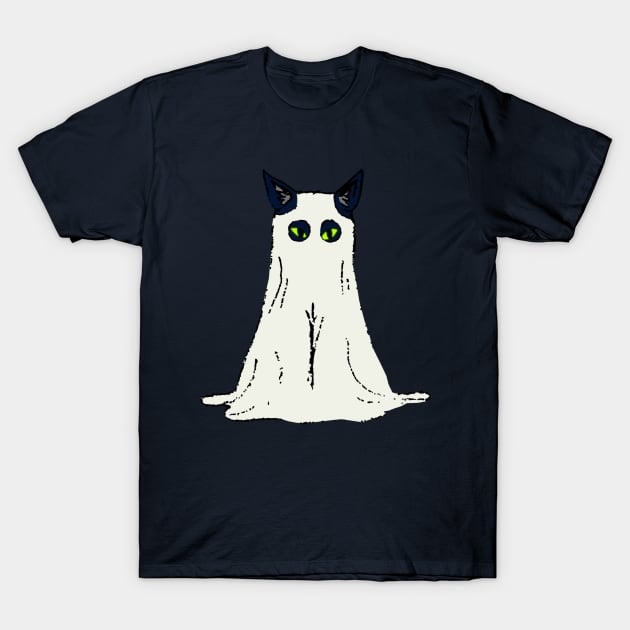 Spooky Kitty Cat - Cat Ghost Costume T-Shirt by mareescatharsis